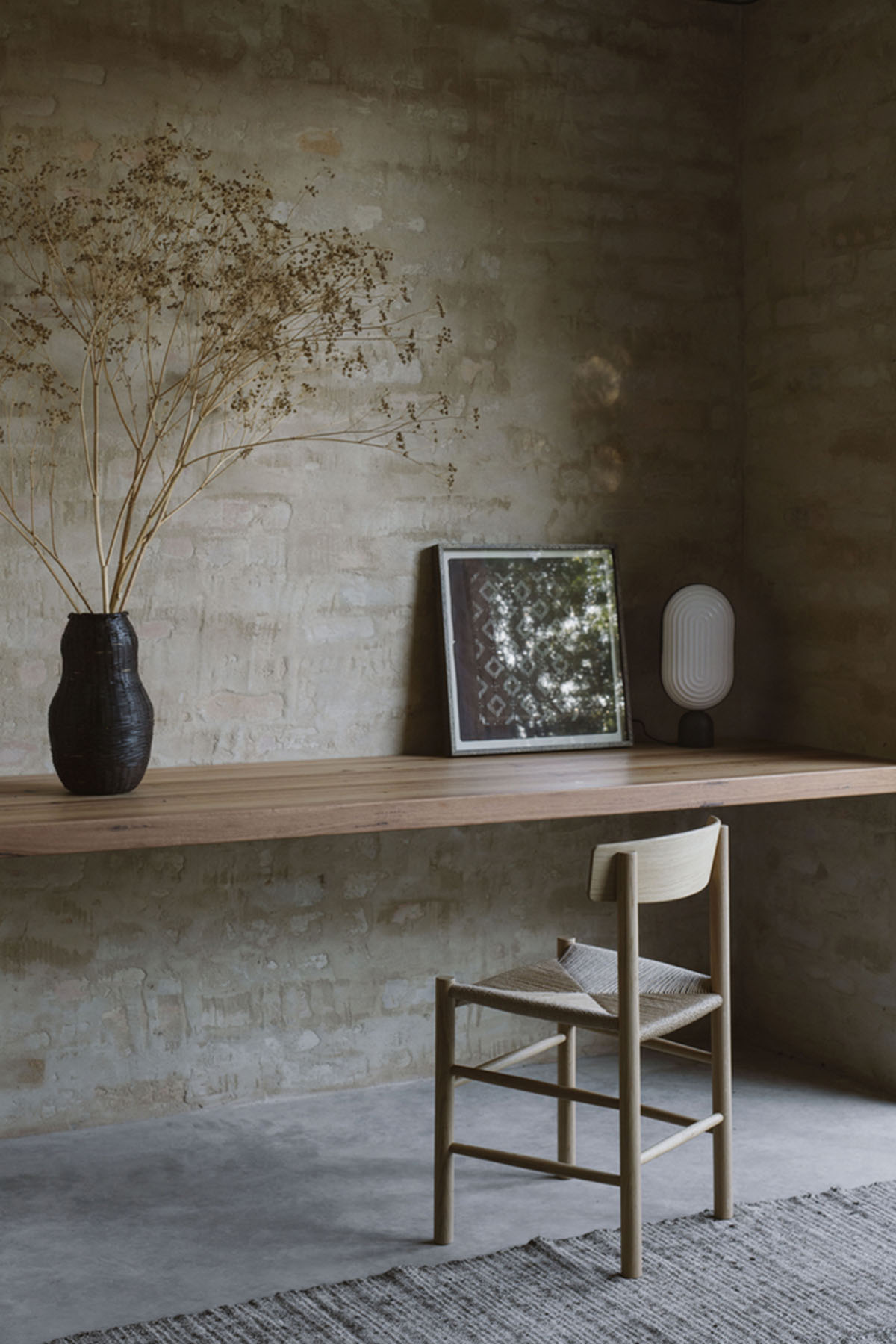 Textured brick walls reflects light, colour and textures of Autumn in Kyneton House by Edition Office