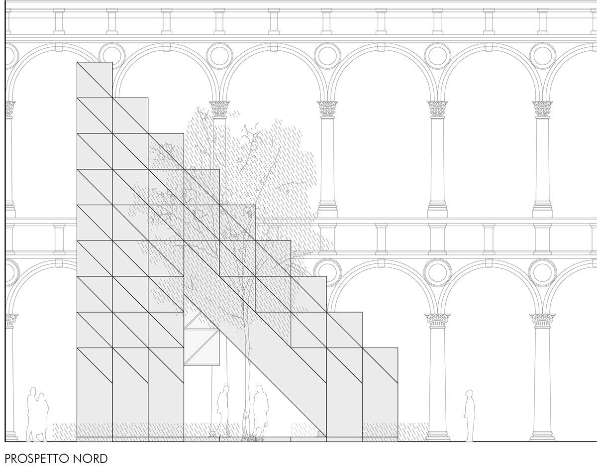 Labics built an installation that insists on reversing the point of view in Milan
