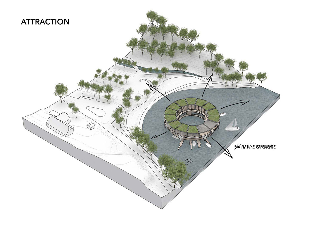 smartvoll releases its competition proposal for a lake restaurant and hotel in Graz, Austria