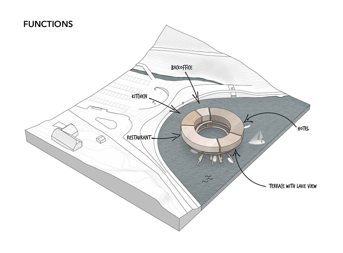 smartvoll releases its competition proposal for a lake restaurant and hotel in Graz, Austria