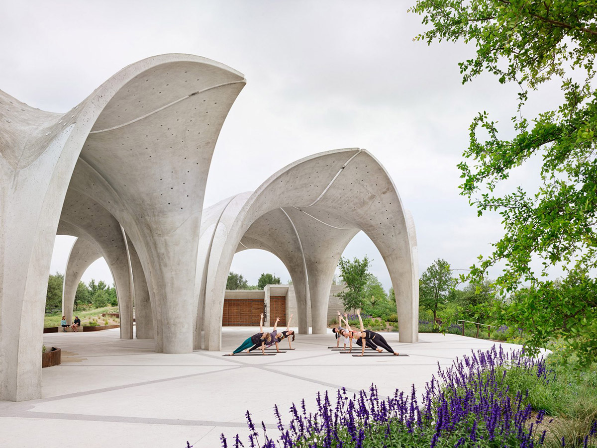 Lake|Flato Architects + Matsys built sculptural petals to increase active participation in the region