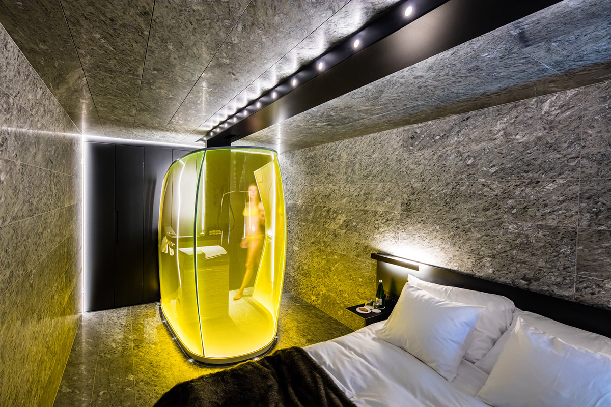 Morphosis designs memorable and luxurious hotel rooms for 7132 Hotel in Vals