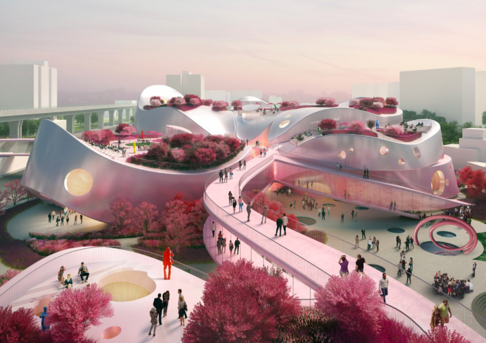 MVRDV unveils its competition proposal for Taoyuan Museum of Art, turning the city into cherry room