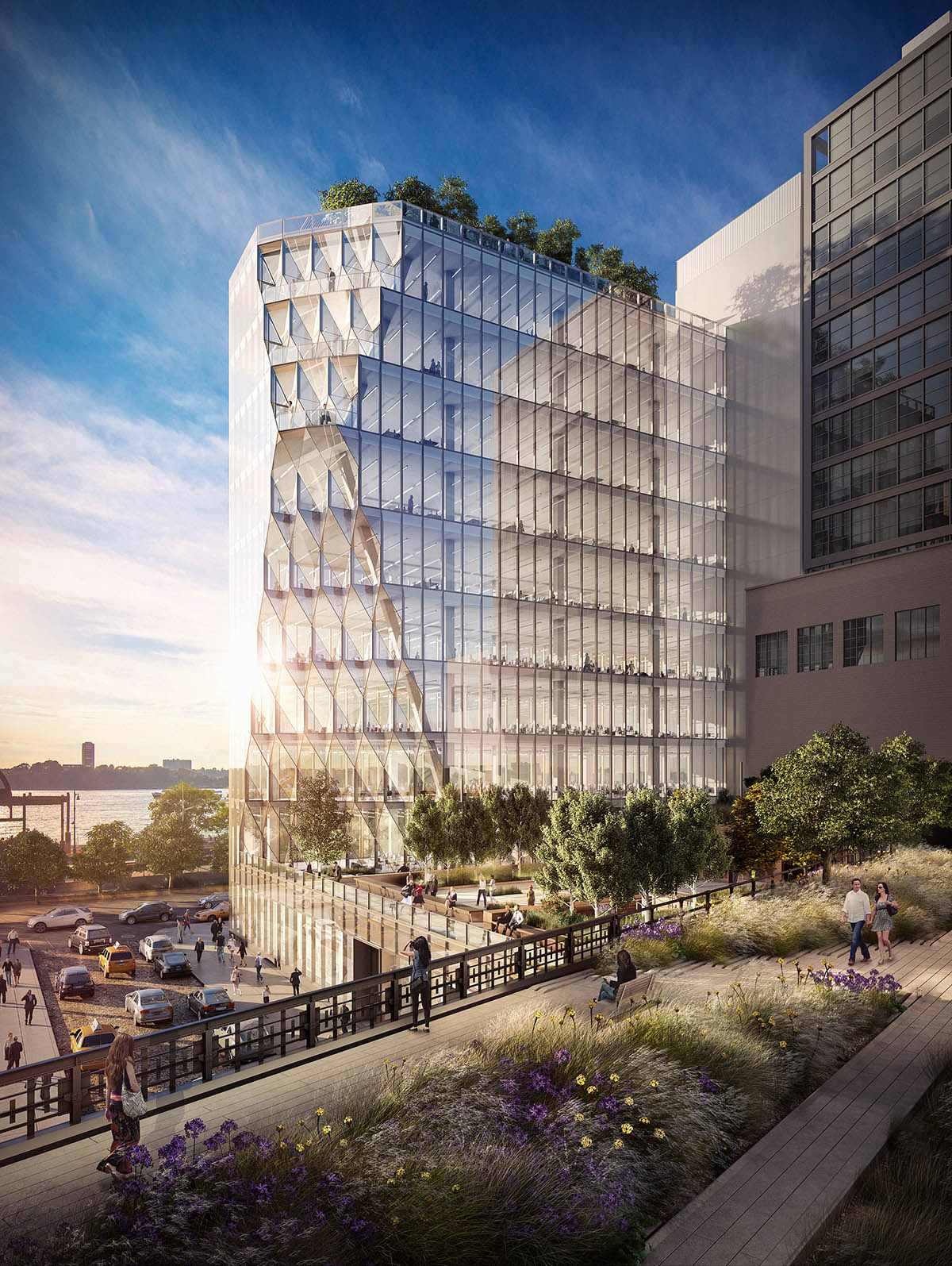 Studio Gang carves new High Line tower by using angles of the sun with gem-like facade