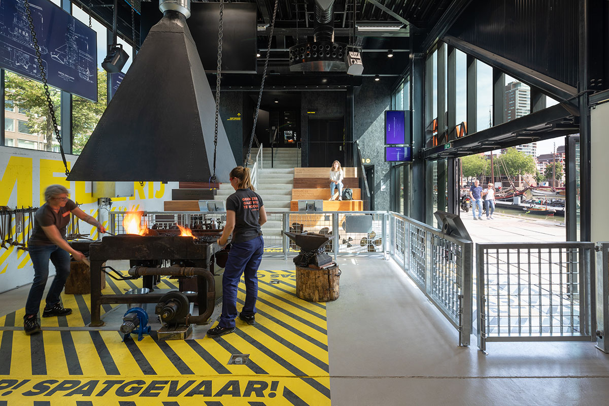 MoederscheimMoonen Architects completes Port Pavilion with black aluminum façade in Rotterdam