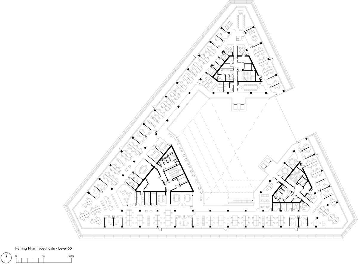 Foster + Partners completes Ferring Pharmaceuticals with cantilevered roof canopy in Copenhagen