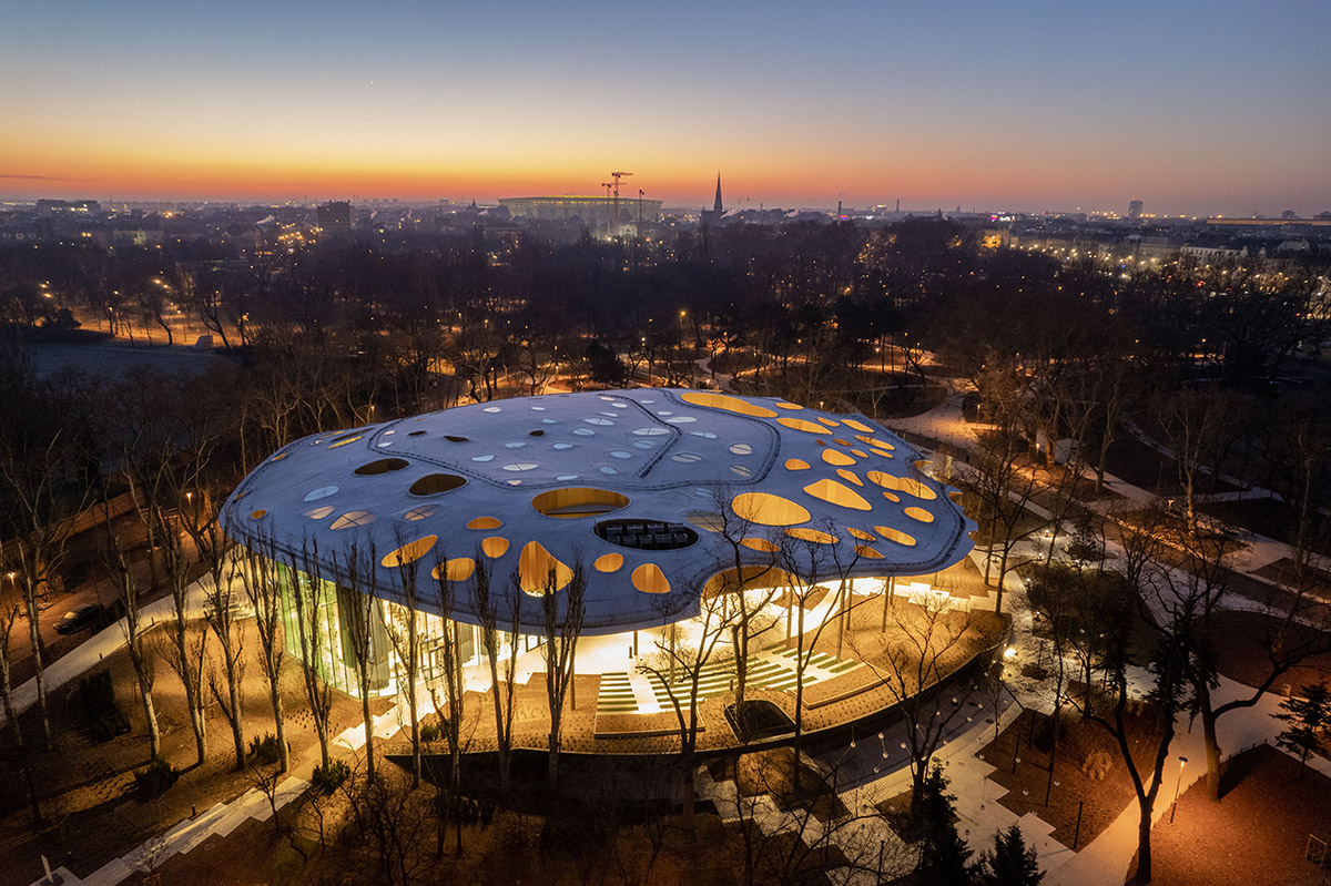 Sou Fujimoto designs House of Music with porous roof evoking varying form of sound waves in Budapest