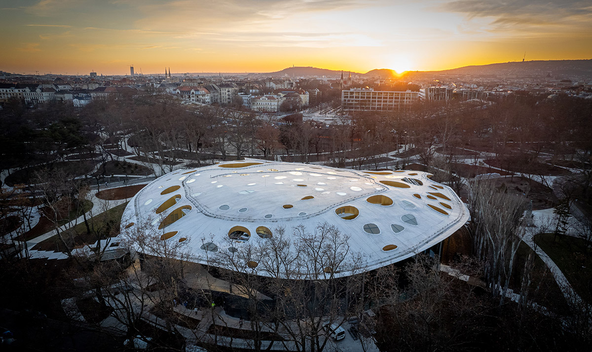 Sou Fujimoto designs House of Music with porous roof evoking varying form of sound waves in Budapest