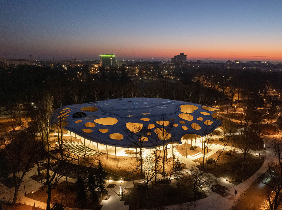 Sou Fujimoto designs House of Music with porous roof evoking varying form of sound waves in Budapest