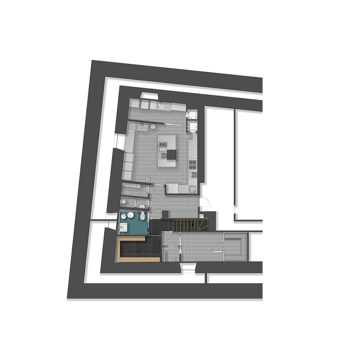 COLLIDANIELARCHITETTO completes restaurant and cocktail bar with bold lines and saturated colours