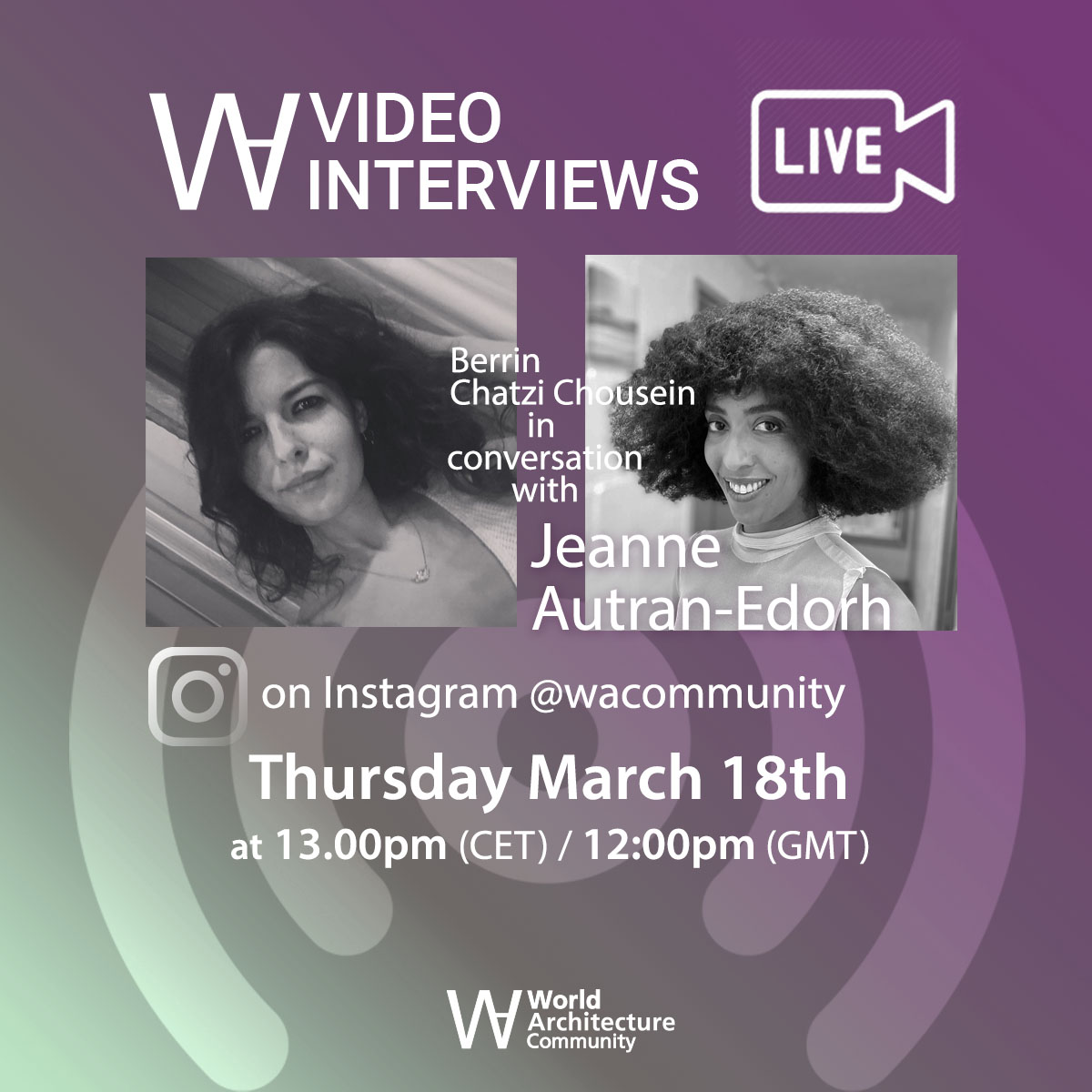 Jeanne Autran-Edorh will discuss the significance of collaborative building processes in live talk