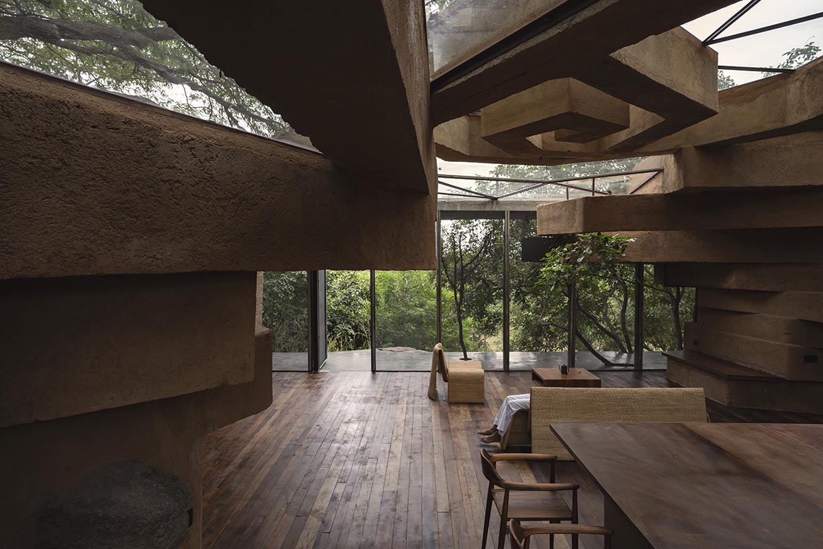 Wallmakers reveals snake house that forms a whirlpool on a steep hillside in India