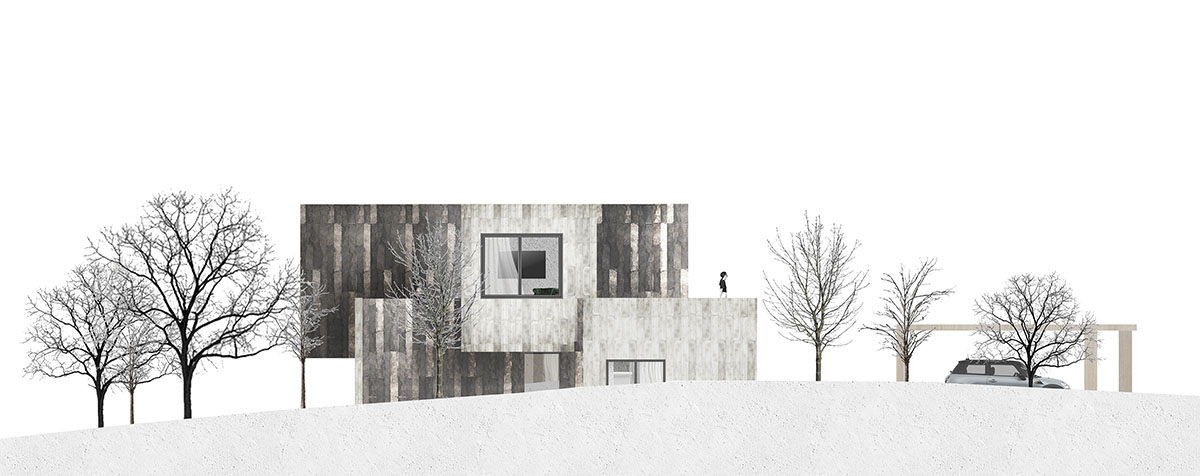 OOIIO Architecture plays with intersection of red ceramic-tiled volumes to create house in Madrid