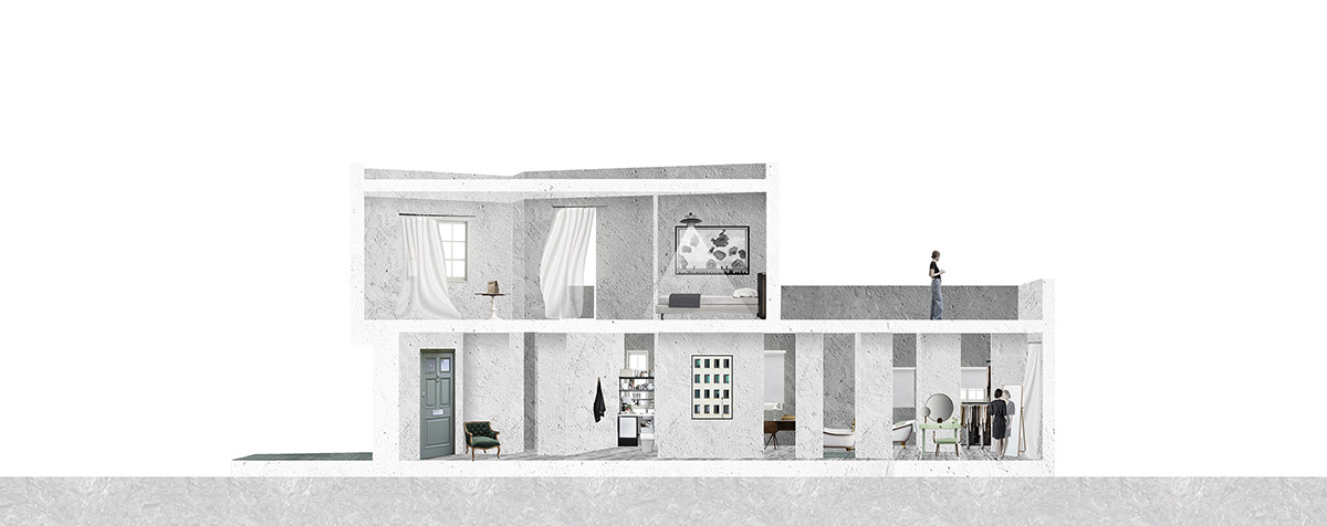 OOIIO Architecture plays with intersection of red ceramic-tiled volumes to create house in Madrid