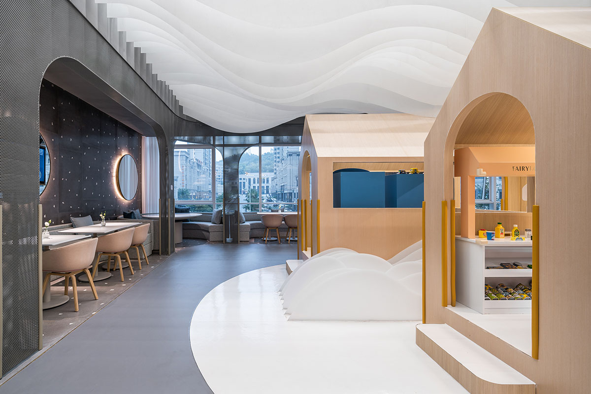 Wutopia Lab combines learning and entertainment fairyland-like kids café in Dalian, China