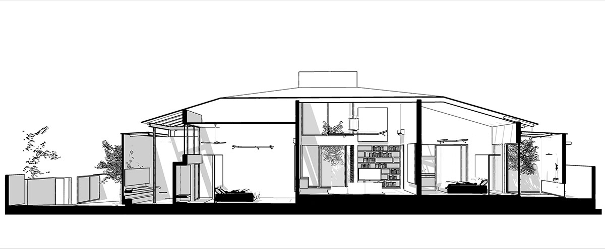 Malaysian home by Core Design Workshop is shaped by artworks and a large inner garden