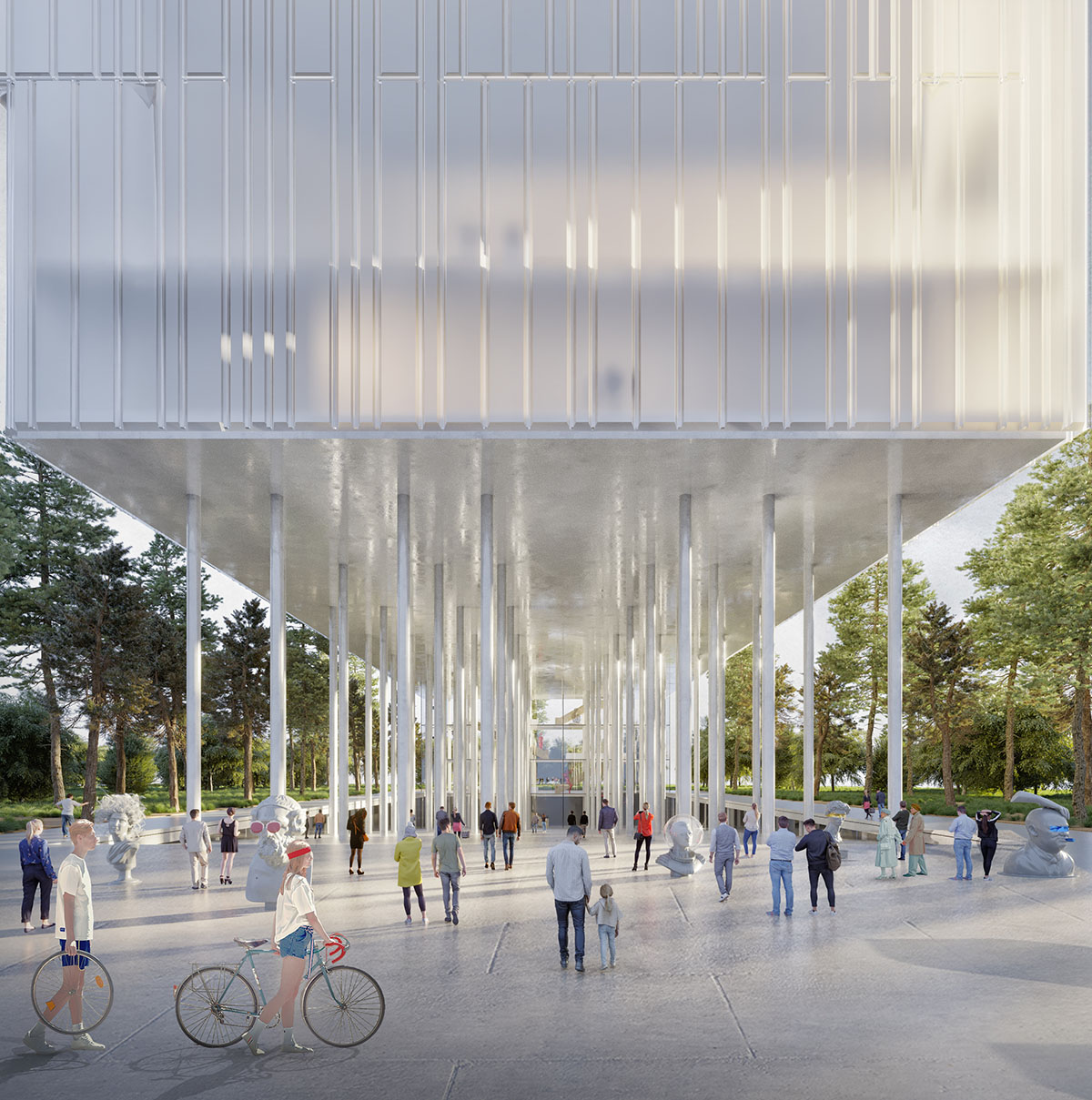 Cosmos Architecture elevates multi-functional congress center on slender columns in Banja Luka