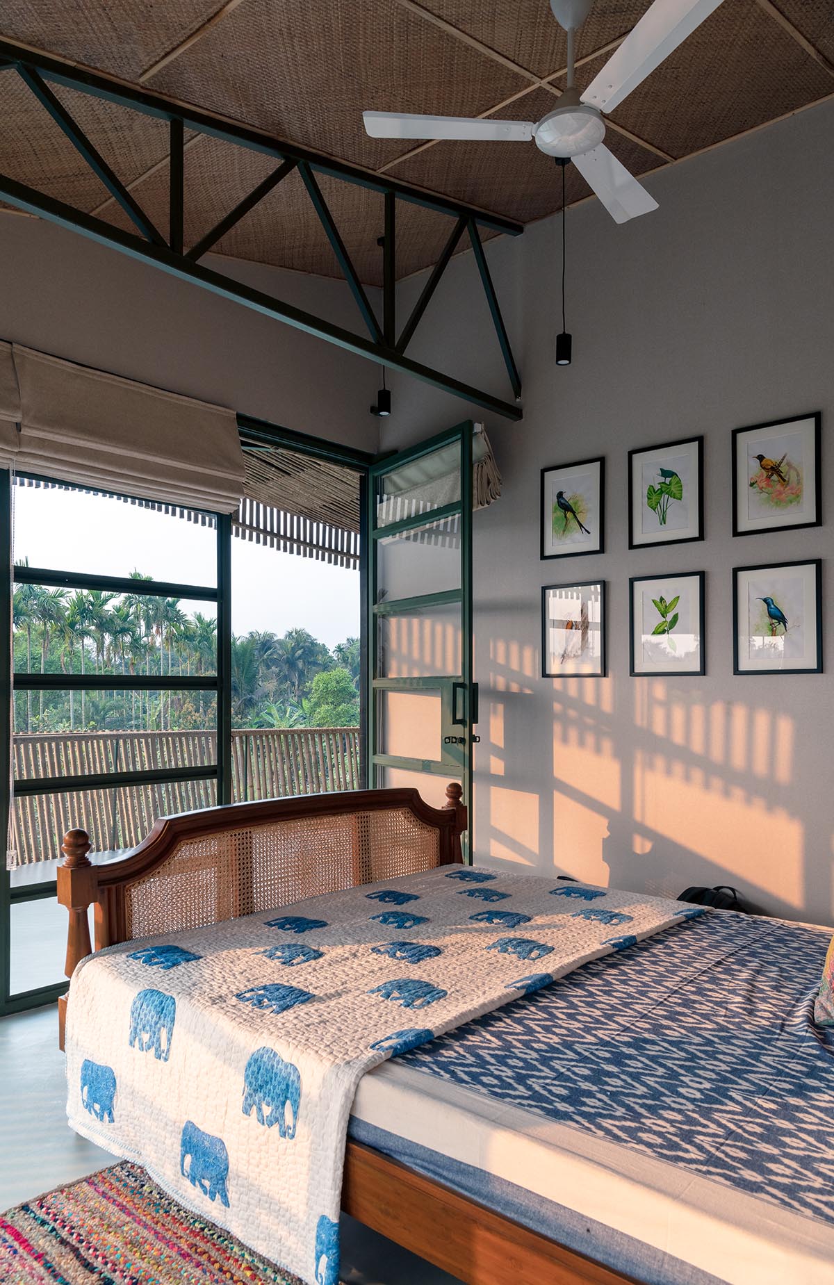Elevated bamboo weekend retreat by Abin Design Studio captures tranquil views in rural farmland 