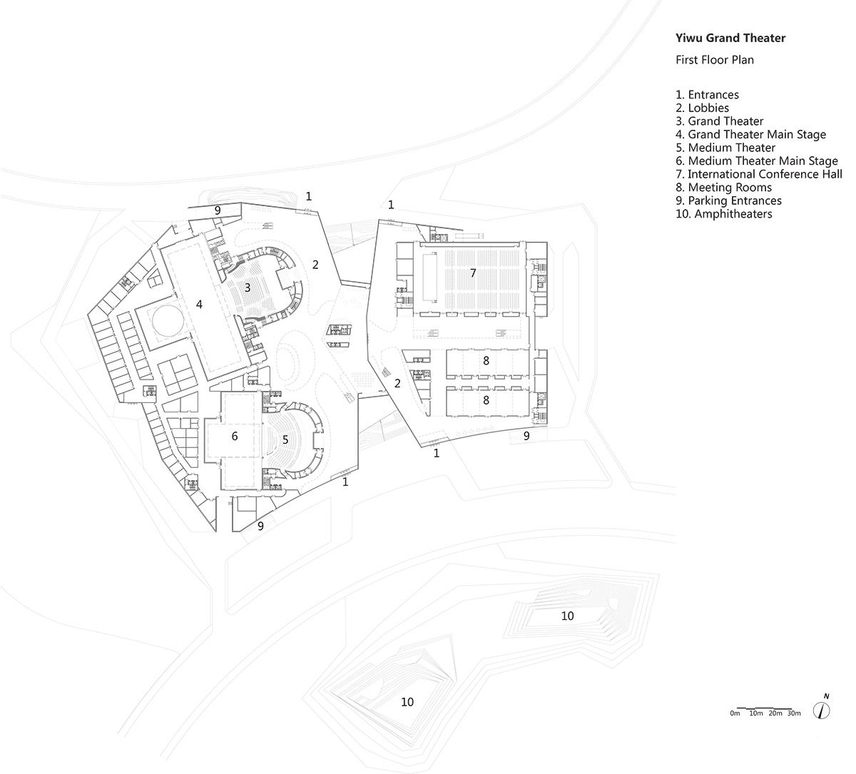 MAD's grand theater made of layers of glass sails moves forward in Yiwu, China