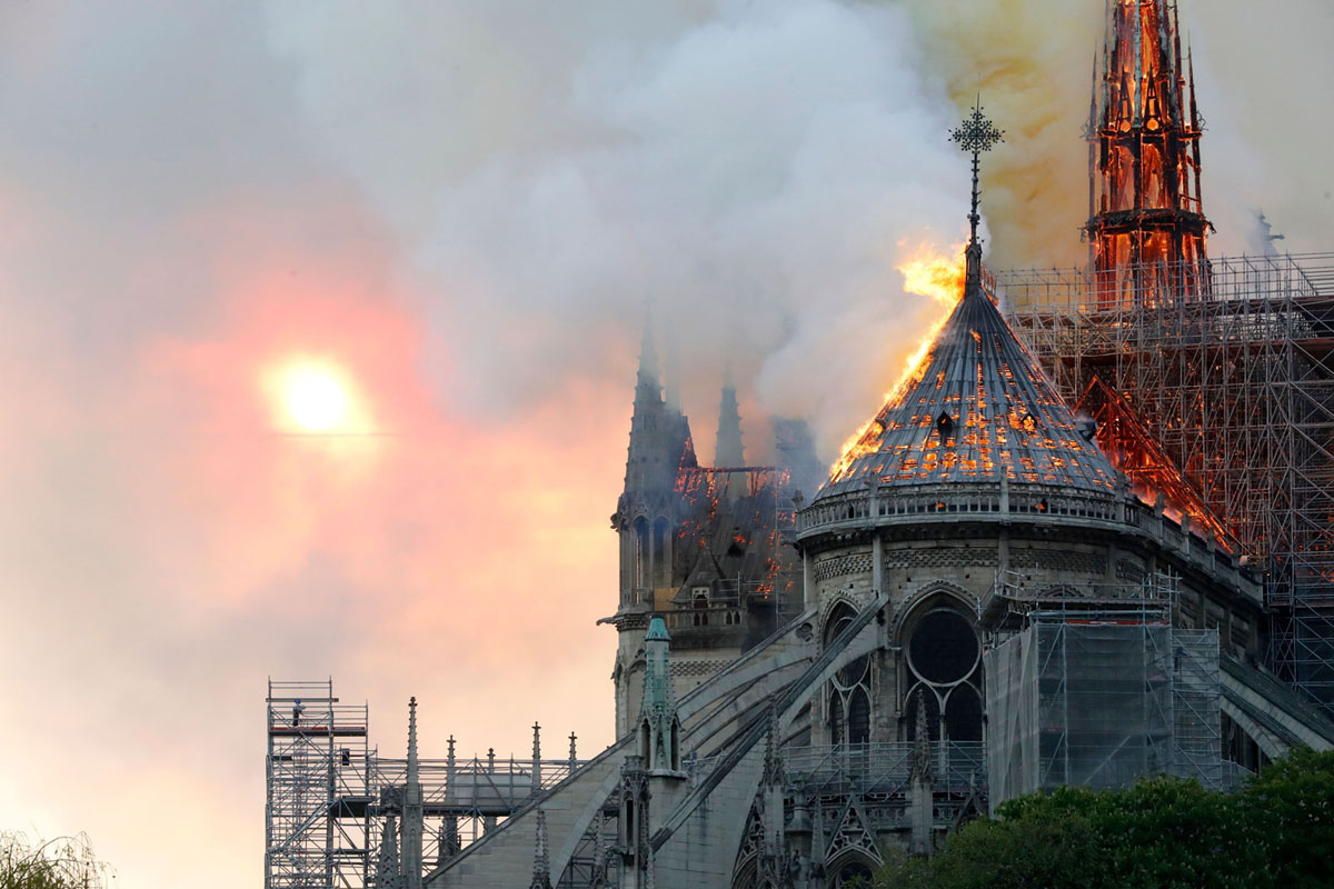 Major fire substantially destroyed Paris' historic Notre-Dame Cathedral