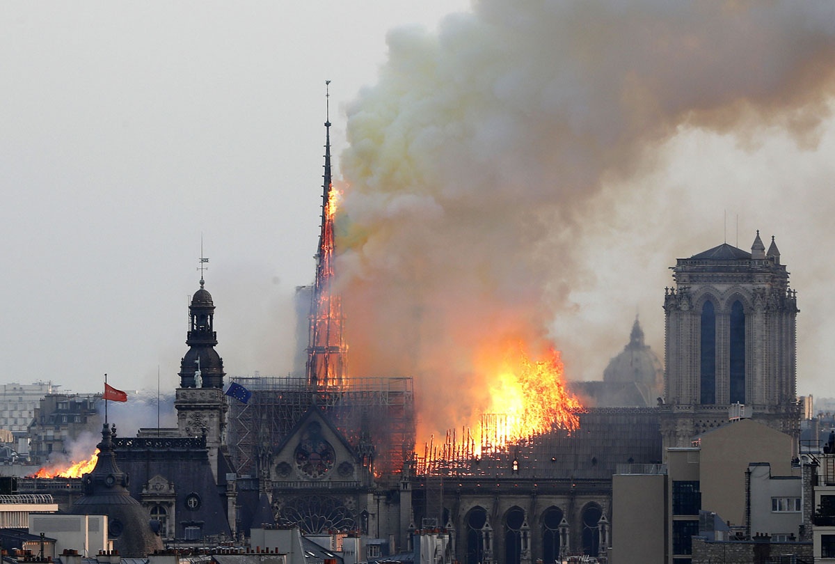Major fire substantially destroyed Paris' historic Notre-Dame Cathedral