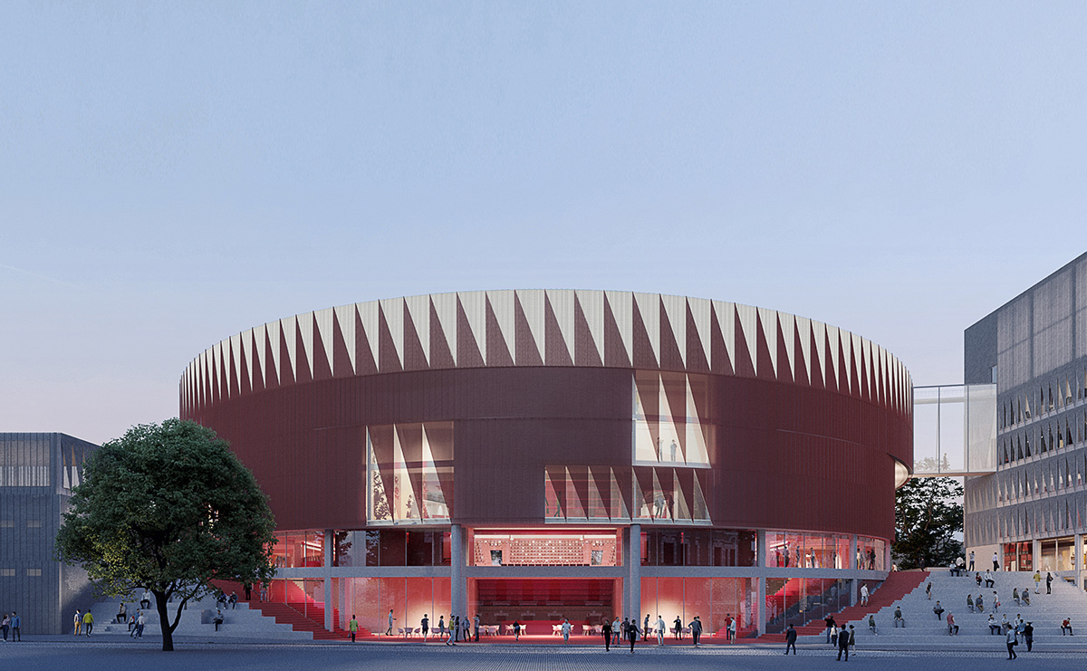 Chybik + Kristof converts former arena into a four-building multifunctional center in Czech Republic