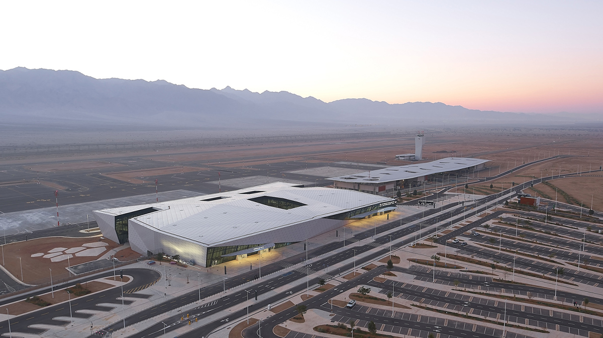 Multifaceted Ilan and Asaf Ramon International Airport completed in Israel's&nbsp;Negev Desert