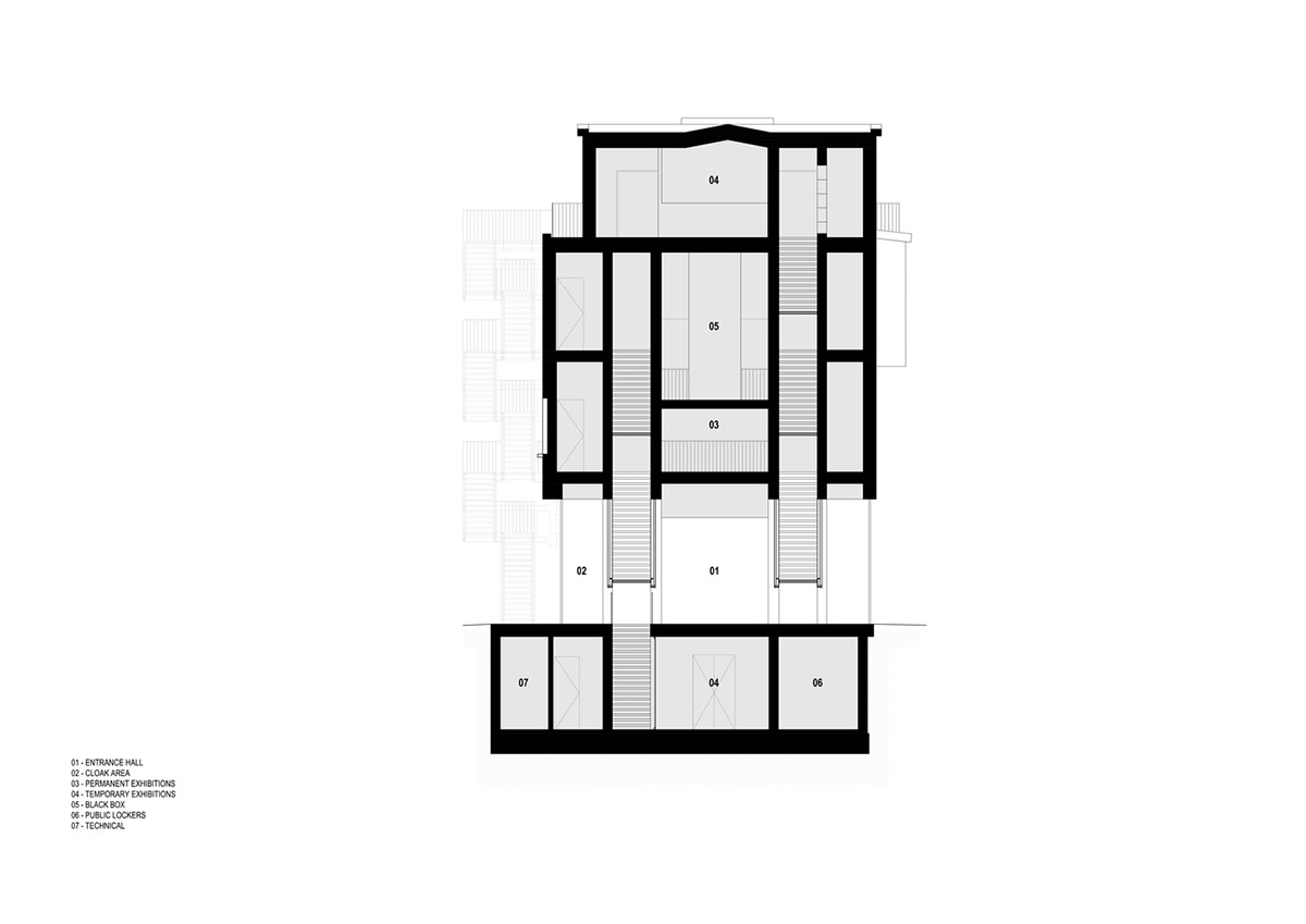 YTAA converts old villa into a museum with irregular dark surfaces and glazed base in Bucharest