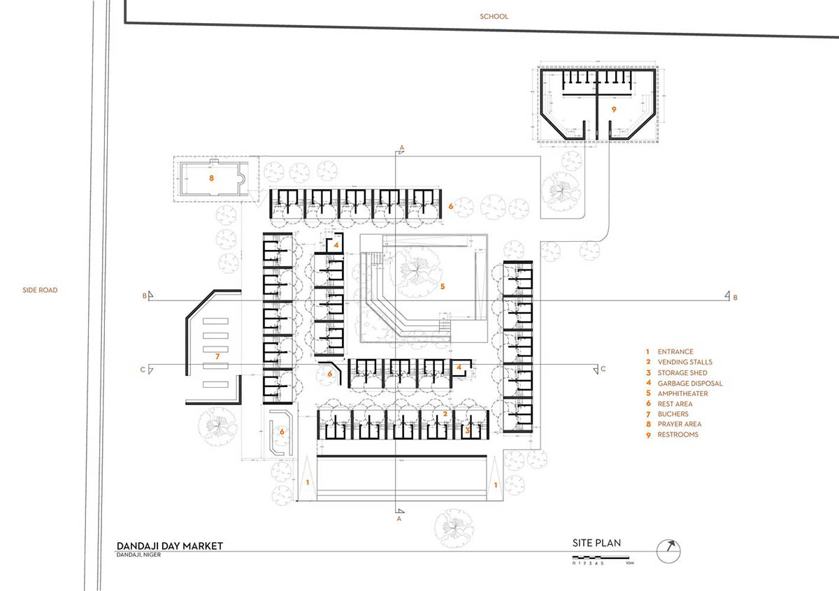 Colourful Metal Canopies Provide Thermal Comfort For Niger's Regional Market by Atelier Masōmī