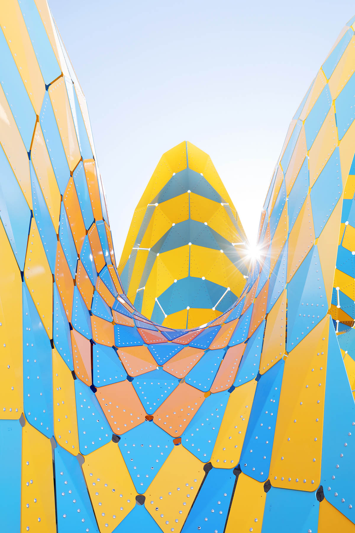THEVERYMANY adds two-sided sculptural canopy to the entrance of Westside Natatorium in El Paso