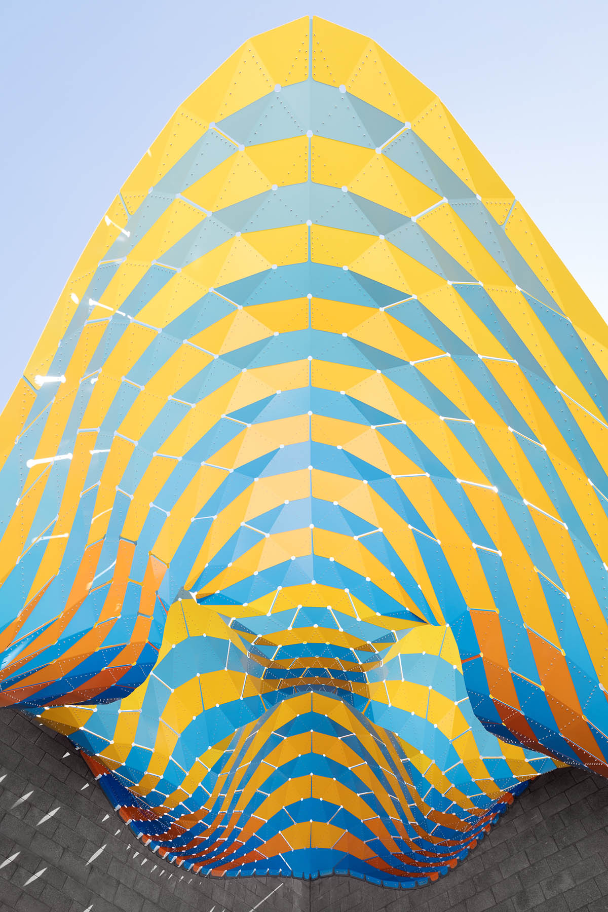 THEVERYMANY adds two-sided sculptural canopy to the entrance of Westside Natatorium in El Paso