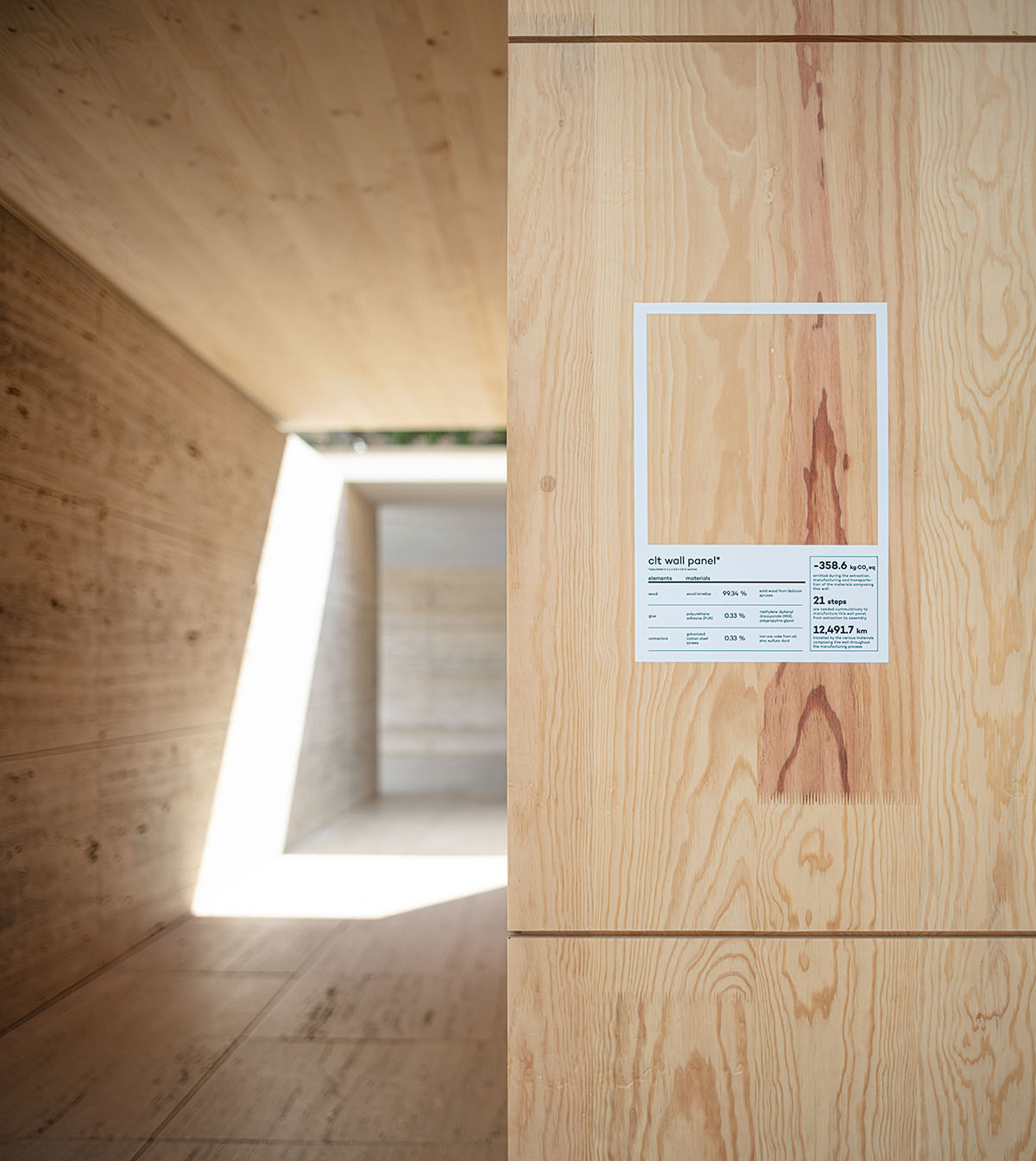 IAAC and Bauhaus Earth add Mass is More timber installation to Mies van der Rohe Pavilion