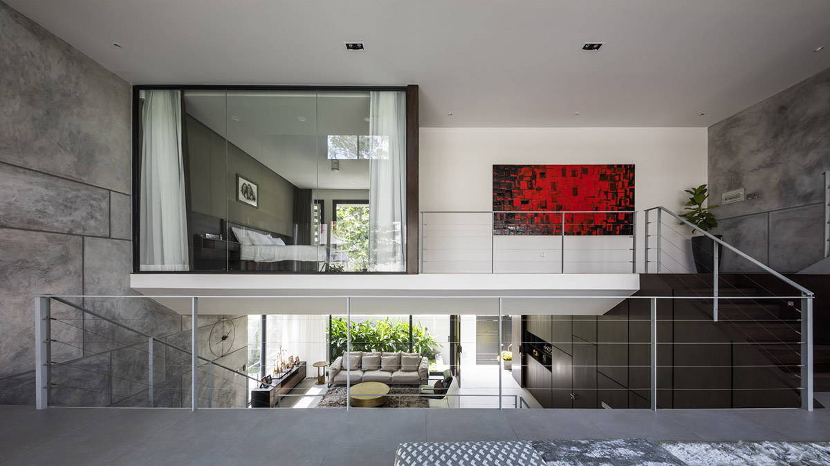 Nha Dan Architects built this house with porous facade to provide maximum thermal comfort in Vietnam