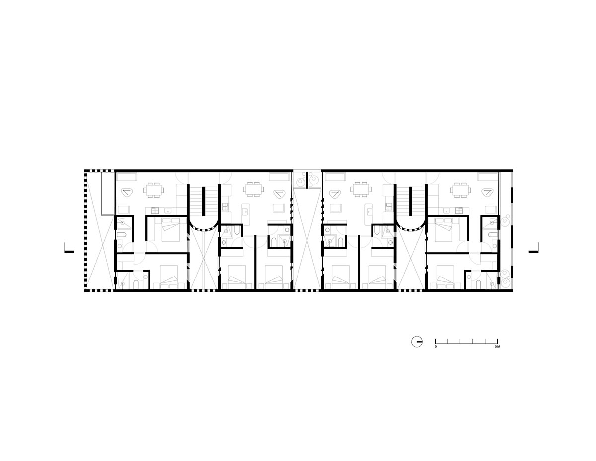 Bloqe Arquitectura designs Mariano Azuela 194 residential building with barrel vaults