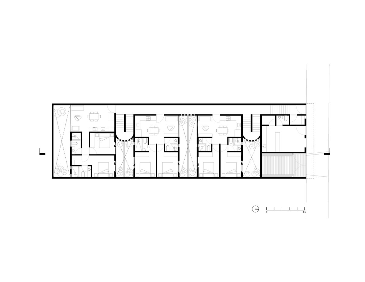 Bloqe Arquitectura designs Mariano Azuela 194 residential building with barrel vaults