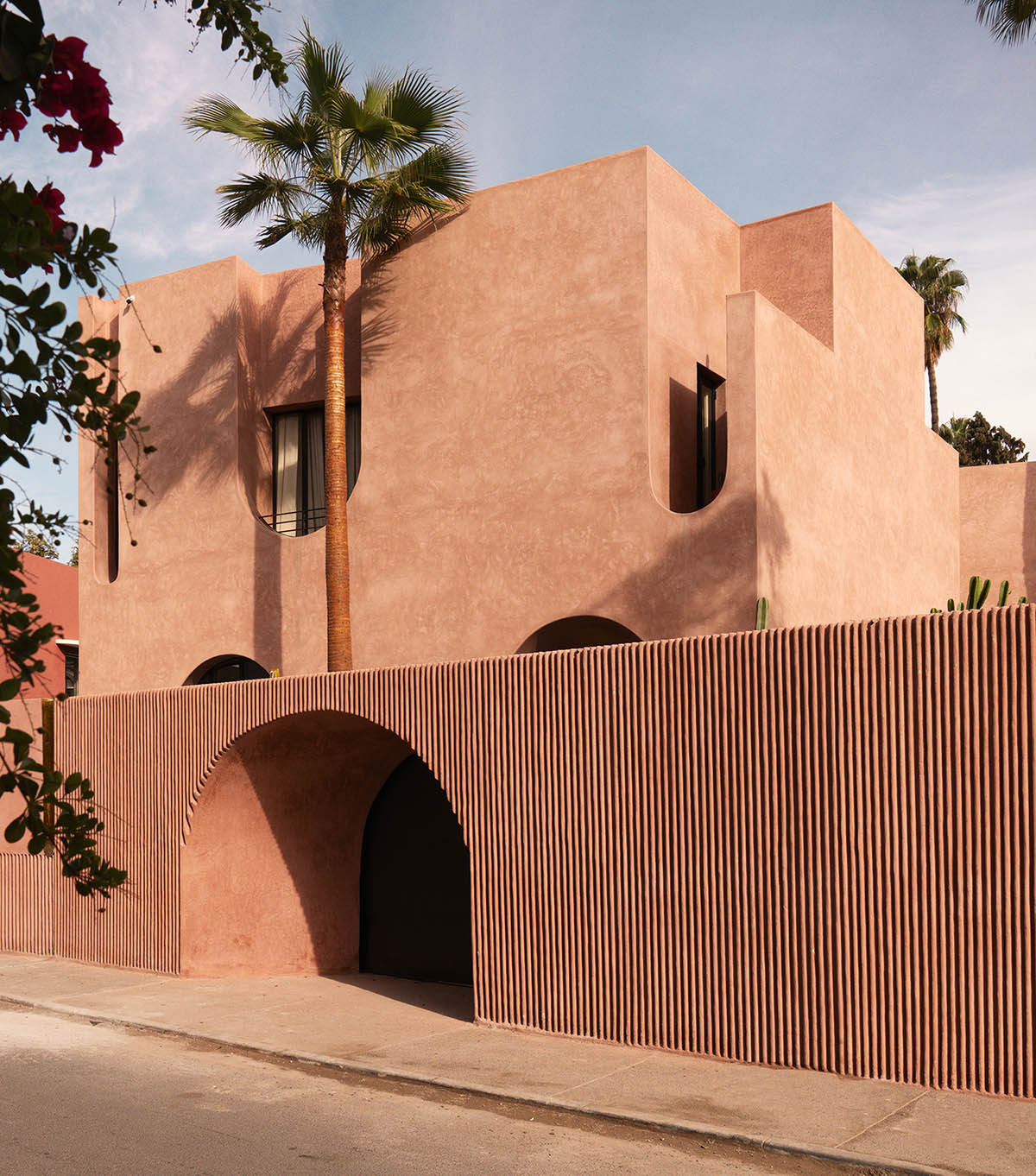 Hotel features recessed windows and earth-clad palette evoking rich artisanal heritage of Morocco 
