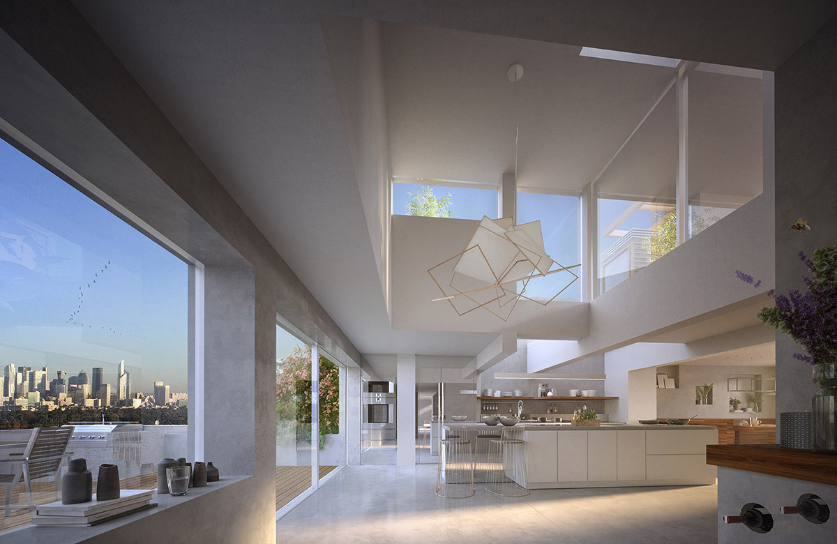 Matteo Cainer Architects designs penthouse with free-flowing spaces on Paris' old apartment