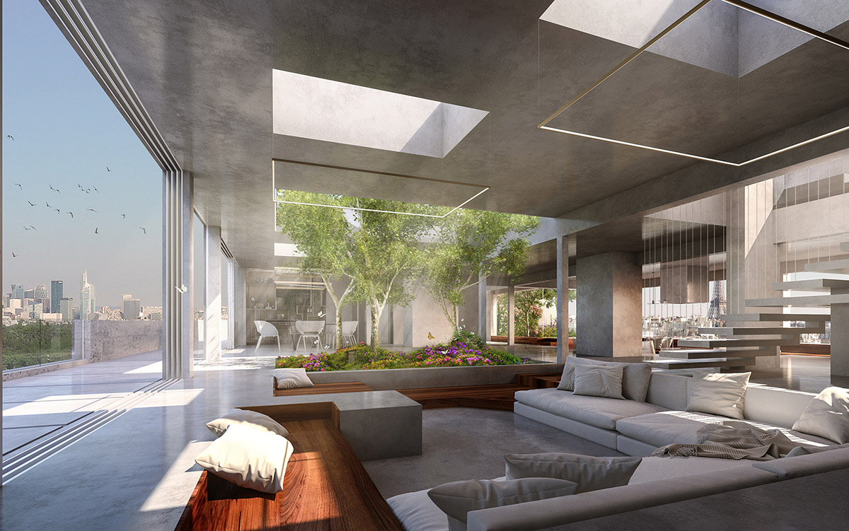 Matteo Cainer Architects designs penthouse with free-flowing spaces on Paris' old apartment