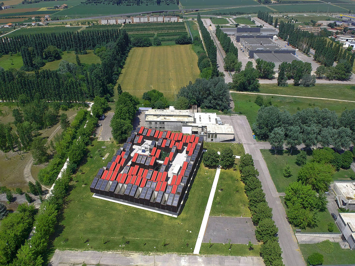 Mario Cucinella Architects designs ARPAE headquarters with chimney-shaped roofs in Ferrara, Italy