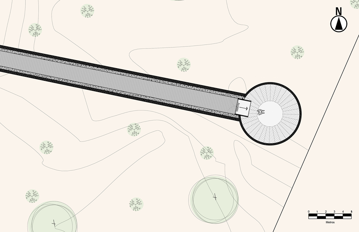 Santos Bolívar's rammed-earth hotel blocks are raised on inclined mirror bases in Mexican landscape