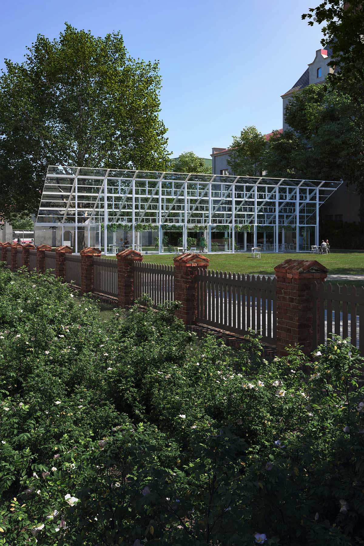 CHYBIK + KRISTOF reimagines 19th Century greenhouse in Brno with steel lattice