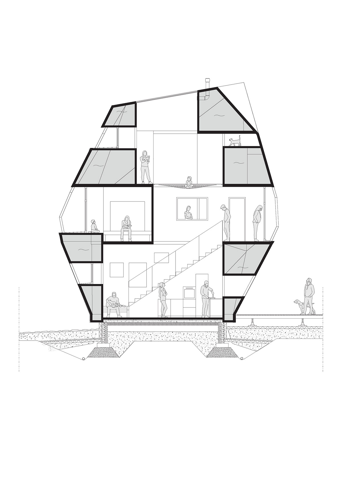 Ateljé Sotamaa built polyhedron-shaped Meteorite Cabin inspired by ...