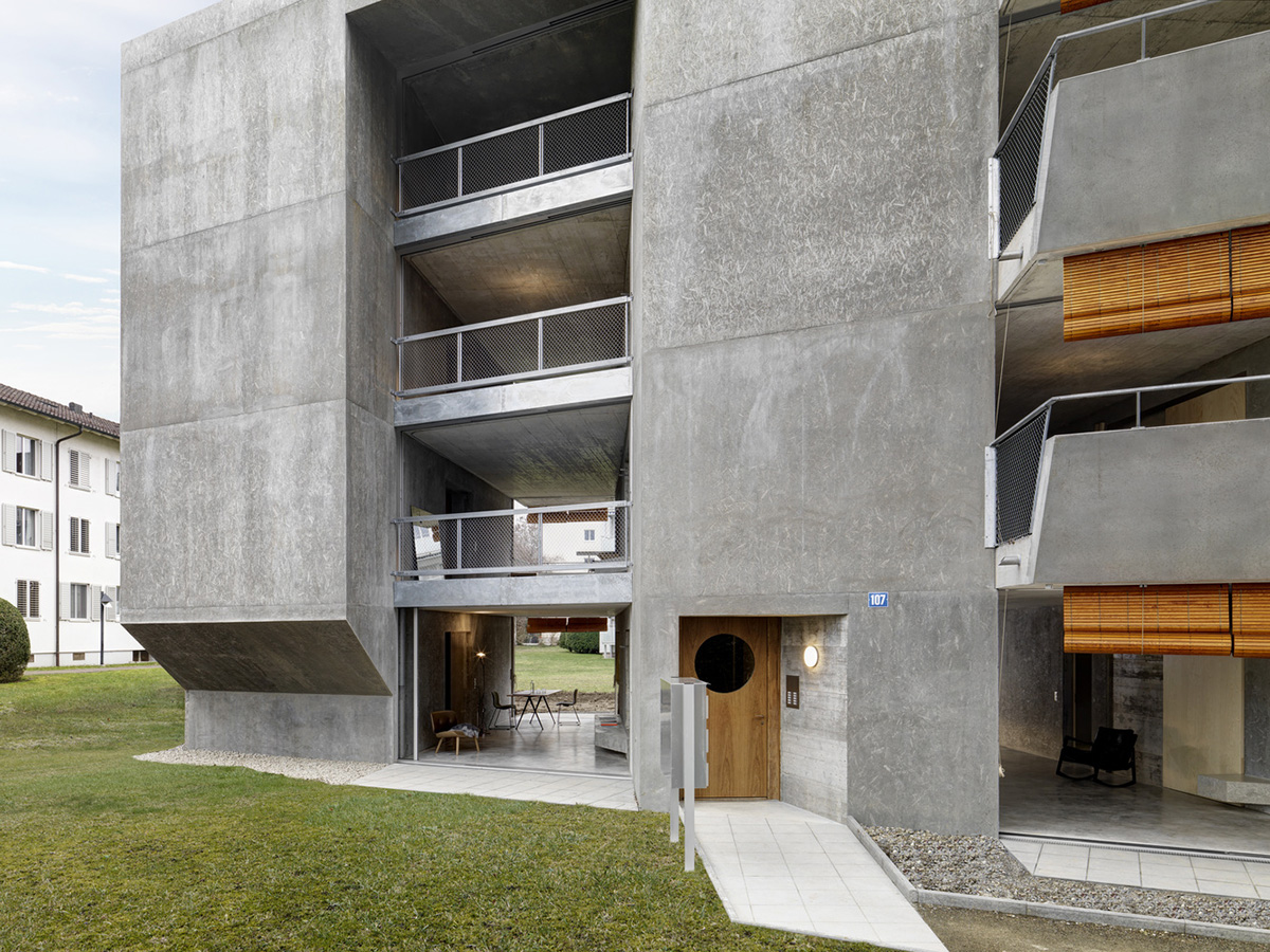 Gus Wüstemann Architects completes concrete affordable housing in Zurich