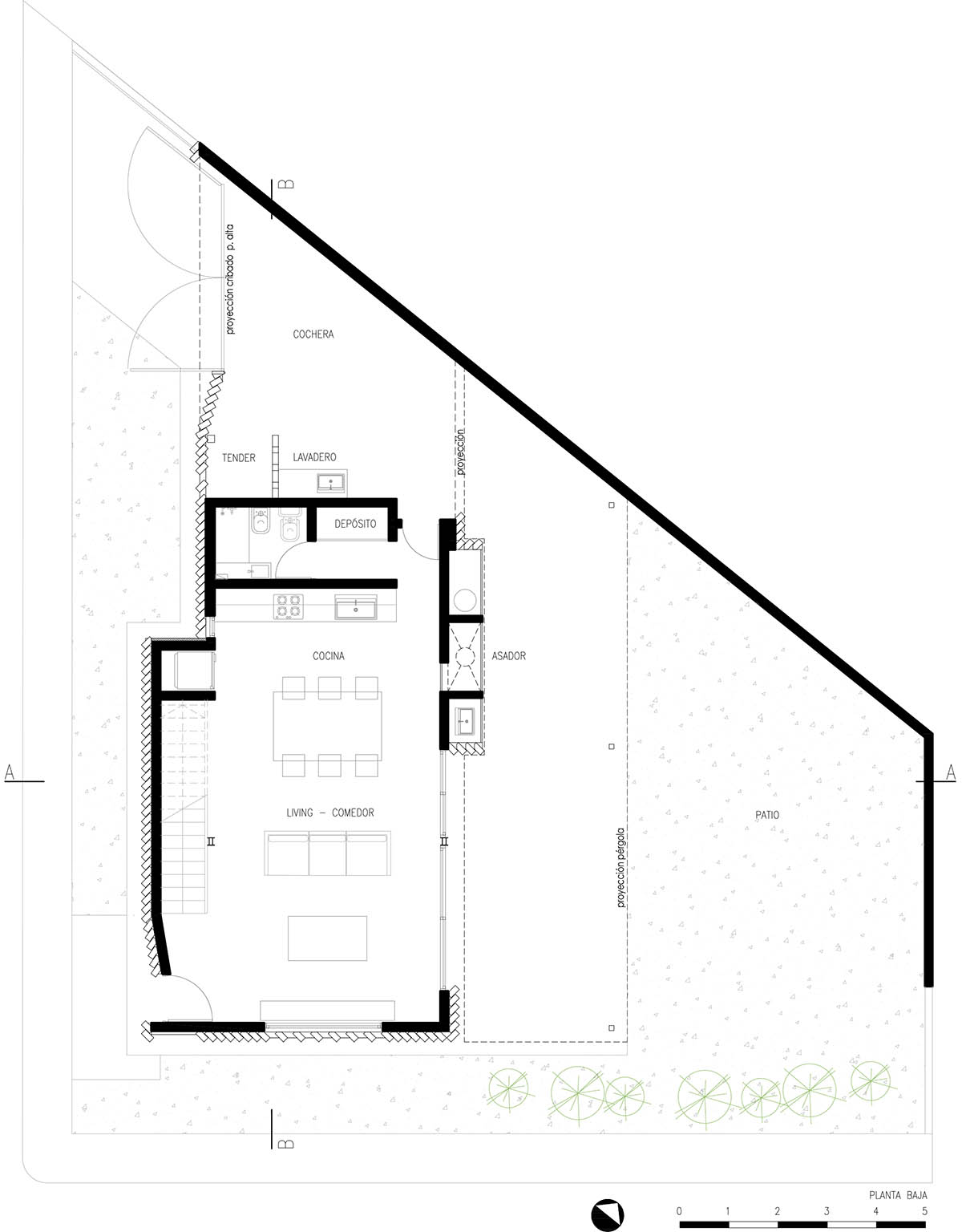 3D layer of brick wall wraps this family house to provide thermal comfort and special texture