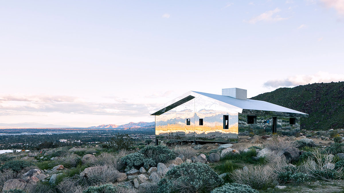 American artist Doug Aitken installs fully-mirrored cabin in the Southern California desert
