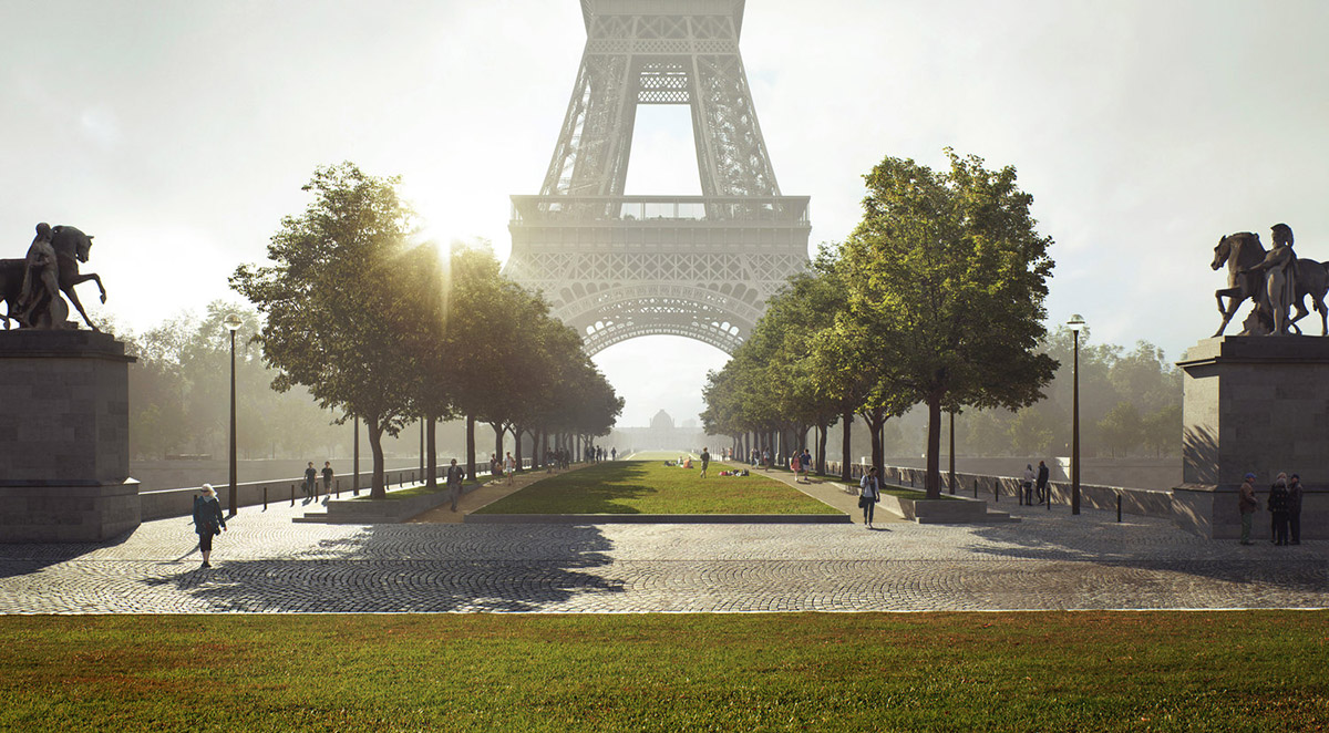 Gustafson Porter + Bowman wins Paris' Site Tour Eiffel Competition