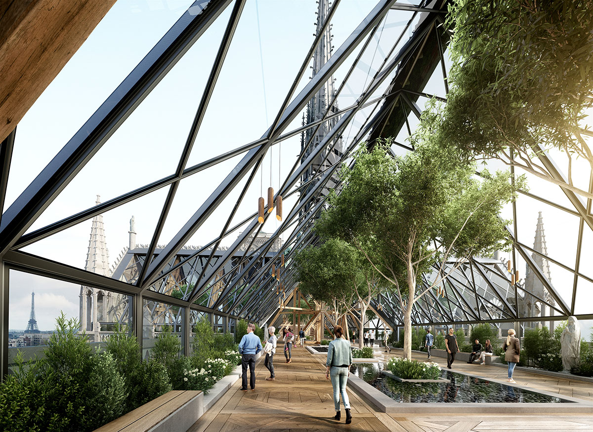 Miysis proposes fully-glazed roof and new spire for Notre-Dame Cathedral