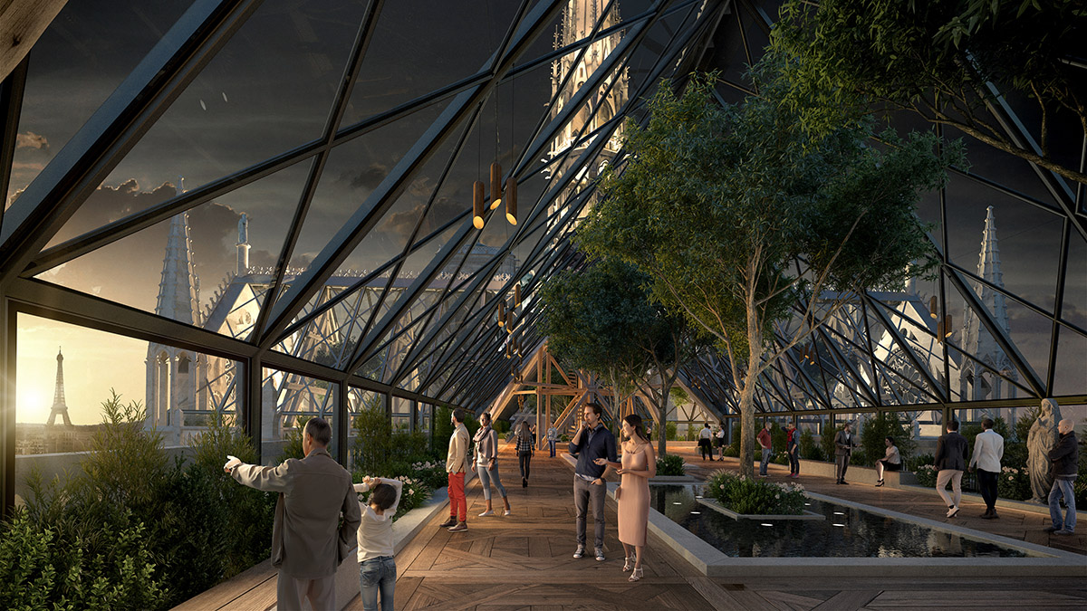 Miysis proposes fully-glazed roof and new spire for Notre-Dame Cathedral