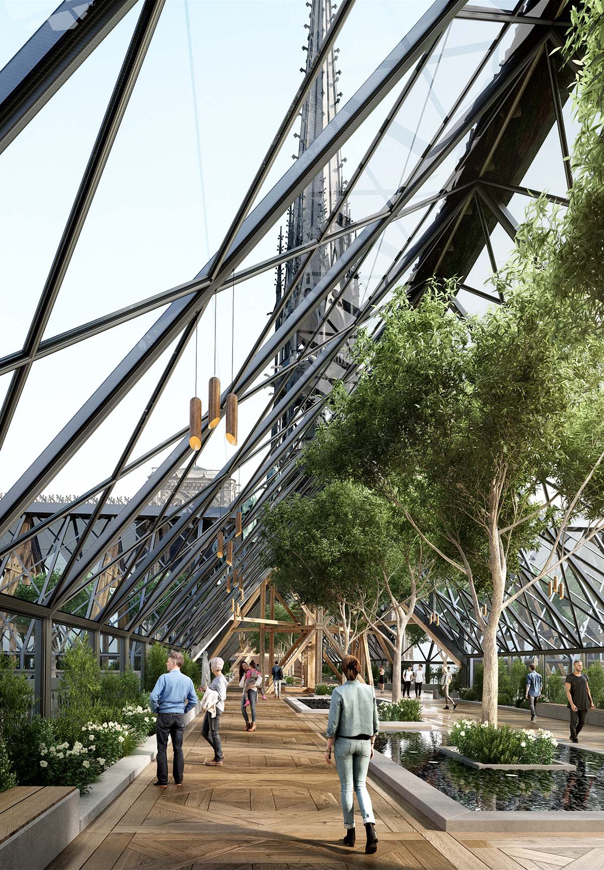 Miysis proposes fully-glazed roof and new spire for Notre-Dame Cathedral
