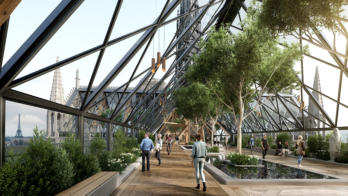 Miysis proposes fully-glazed roof and new spire for Notre-Dame Cathedral